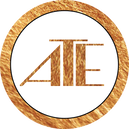 ATE's letters logo in gold